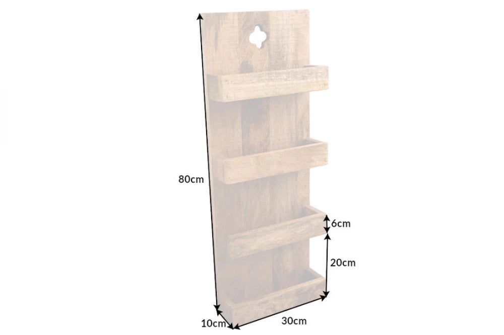 Raft de perete din Lemn de mango Maro L30xH80cm HEMINGWAY