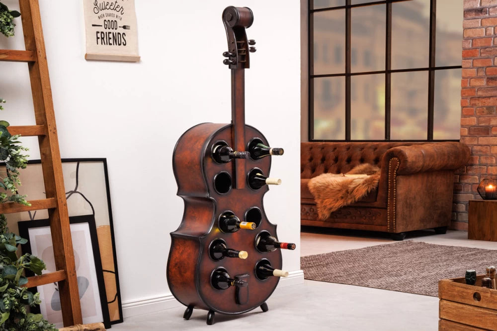 Etajera pentru sticle de vin din Lemn de pin Maro L49xH133cm CELLO