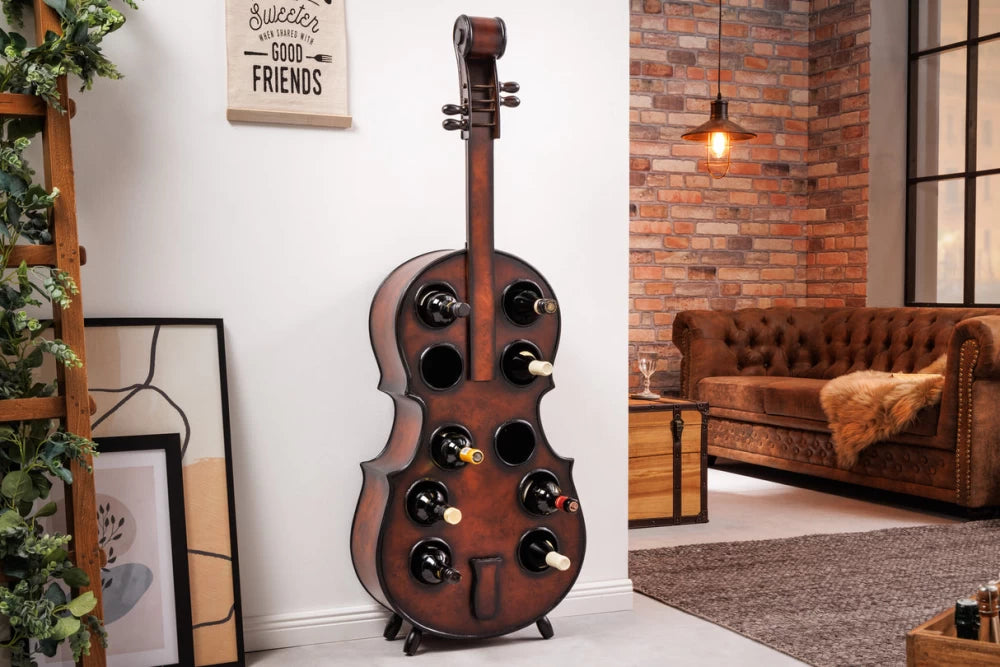 Etajera pentru sticle de vin din Lemn de pin Maro L49xH133cm CELLO