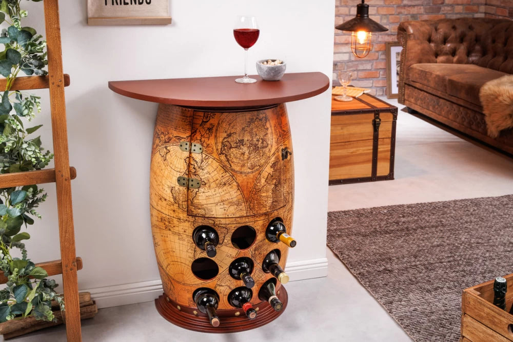 Etajera pentru sticle de vin din Lemn de pin Maro L75xH80cm SEVEN SEAS