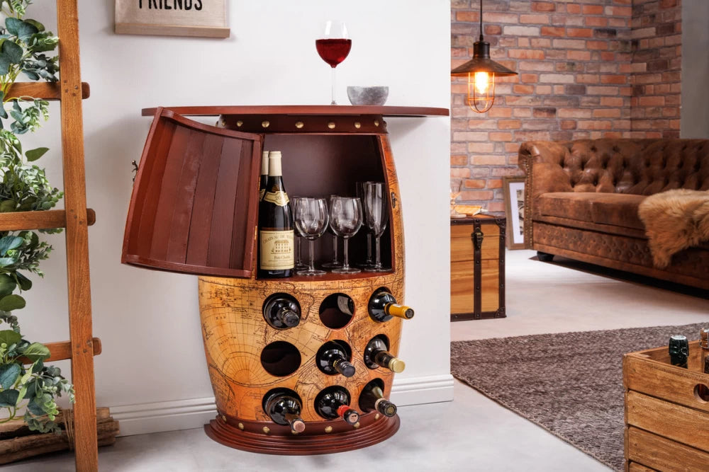 Etajera pentru sticle de vin din Lemn de pin Maro L75xH80cm SEVEN SEAS