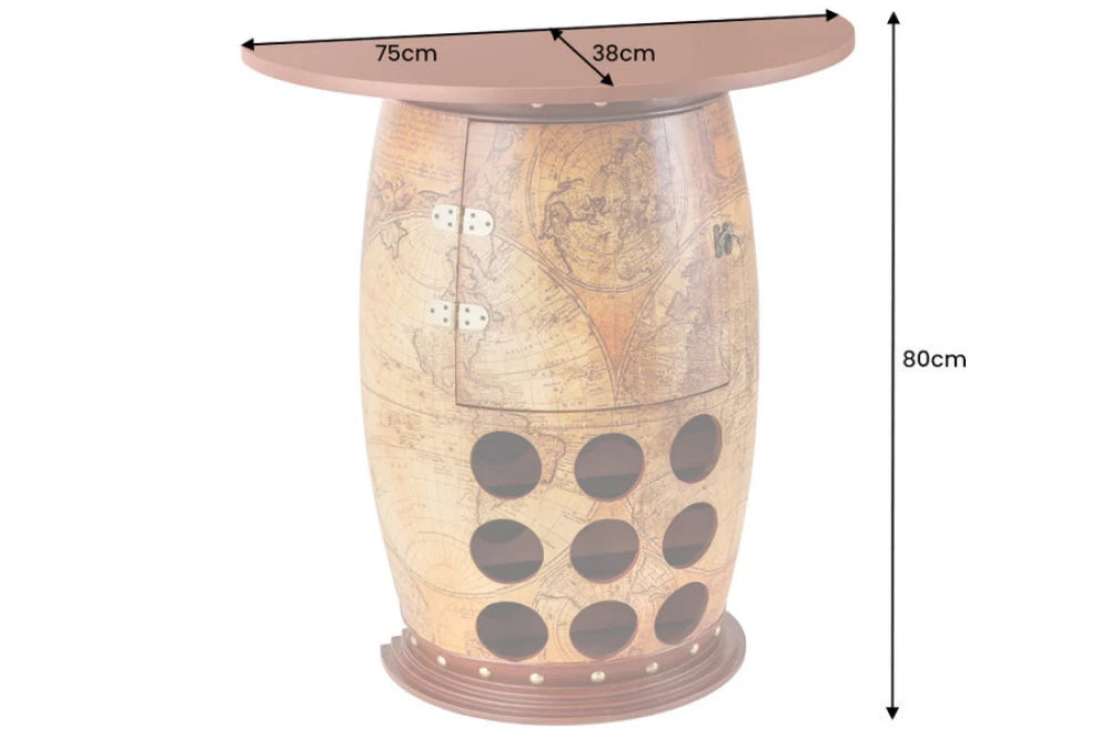 Etajera pentru sticle de vin din Lemn de pin Maro L75xH80cm SEVEN SEAS