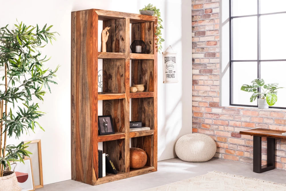 Etajera din Lemn de sheesham Maro/Gri L90xH180cm MAKASSAR