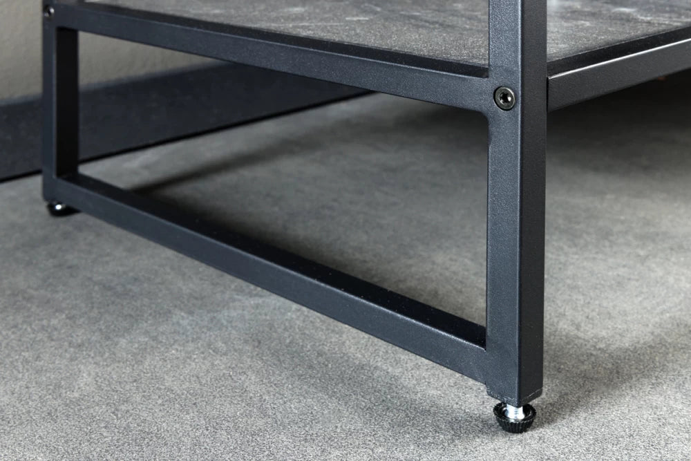 Etajera din MDF Antracit cu efect de marmura si Metal Negru L120xH83cm ARCHITECTURE