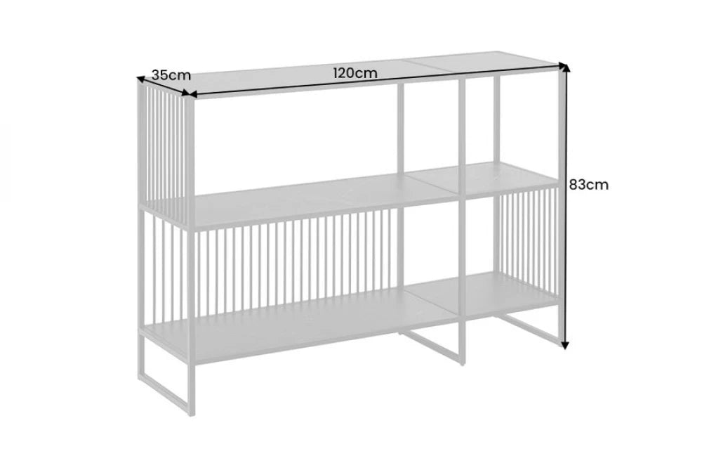 Etajera din MDF Antracit cu efect de marmura si Metal Negru L120xH83cm ARCHITECTURE