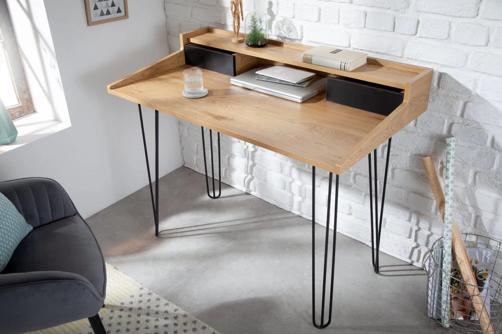 Birou din MDF Maro si Metal Negru L110xH89cm STUDIO