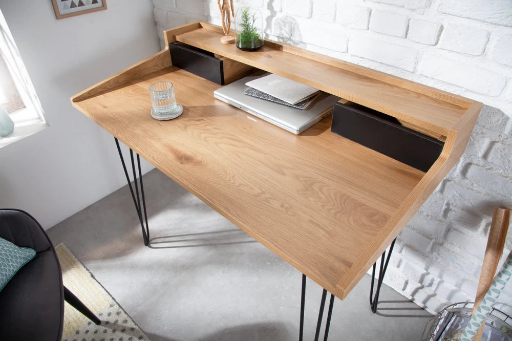 Birou din MDF Maro si Metal Negru L110xH89cm STUDIO