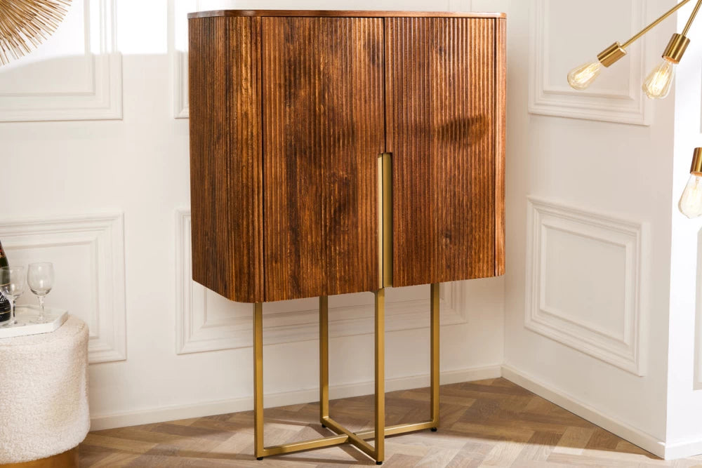 Dulap din Lemn de mango Maro si Metal Auriu L80xH125cm GATSBY