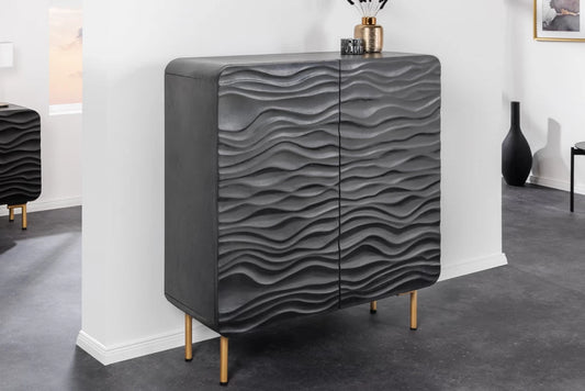 Dulap din Lemn de mango Maro si Metal Auriu L100xH120cm WAVE