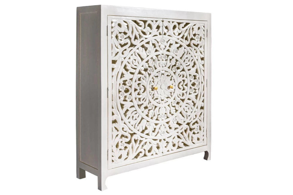 Dulap din Lemn de mango Alb L110xH140cm MARRAKECH
