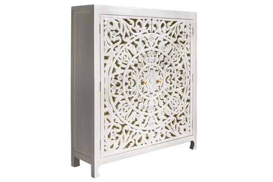 Dulap din Lemn de mango Alb L110xH140cm MARRAKECH