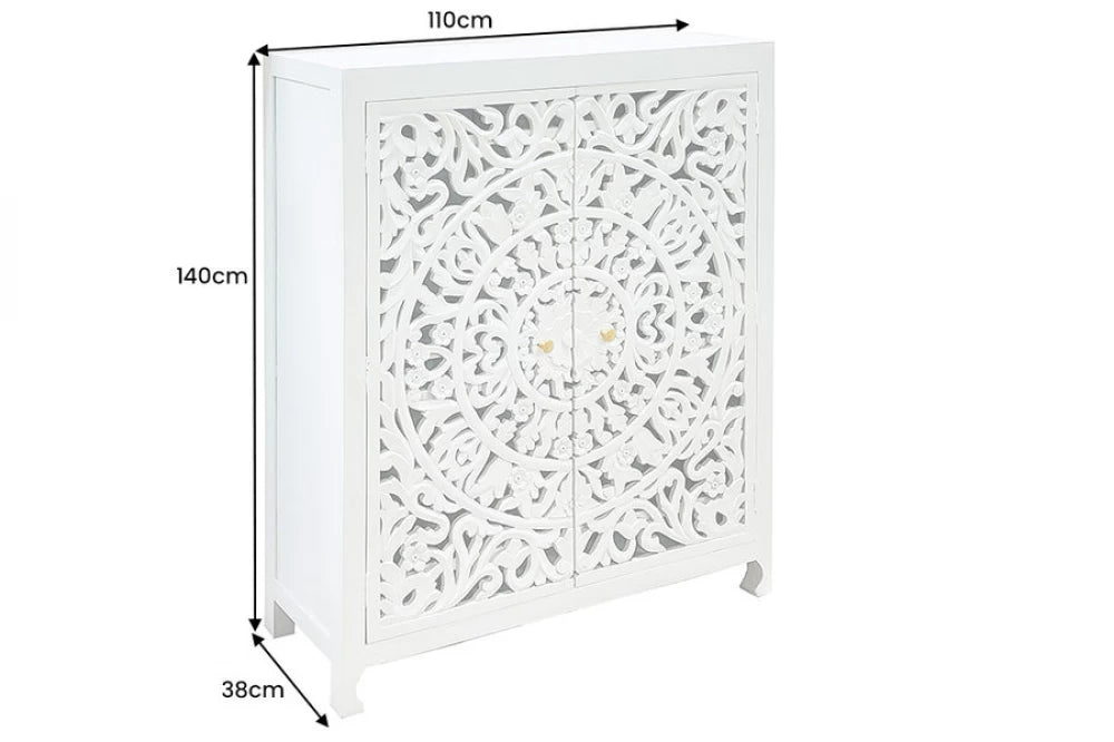 Dulap din Lemn de mango Alb L110xH140cm MARRAKECH