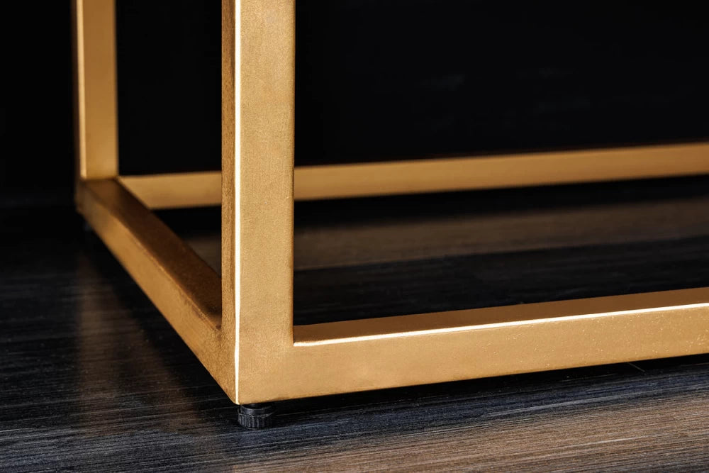 Dulap din Lemn de mango Negru si Metal Auriu L100xH120cm ILLUSION