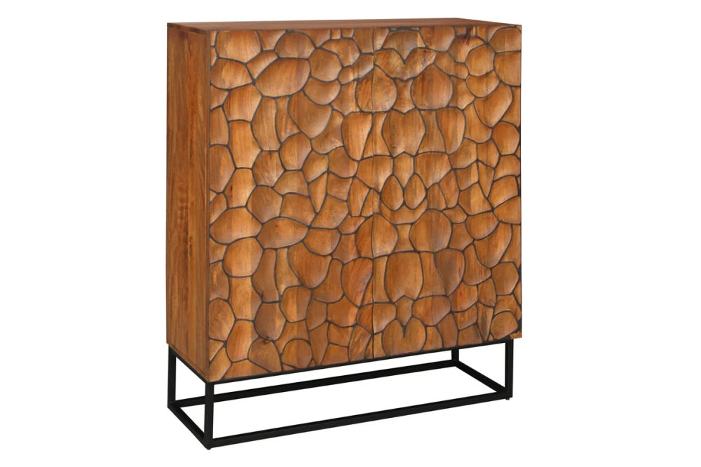Dulap din Lemn de mango Maro si Metal Negru L100xH120cm VULCANO