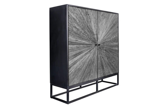 Dulap din Lemn de mango Negru si Metal Negru L100xH120cm BARRACUDA