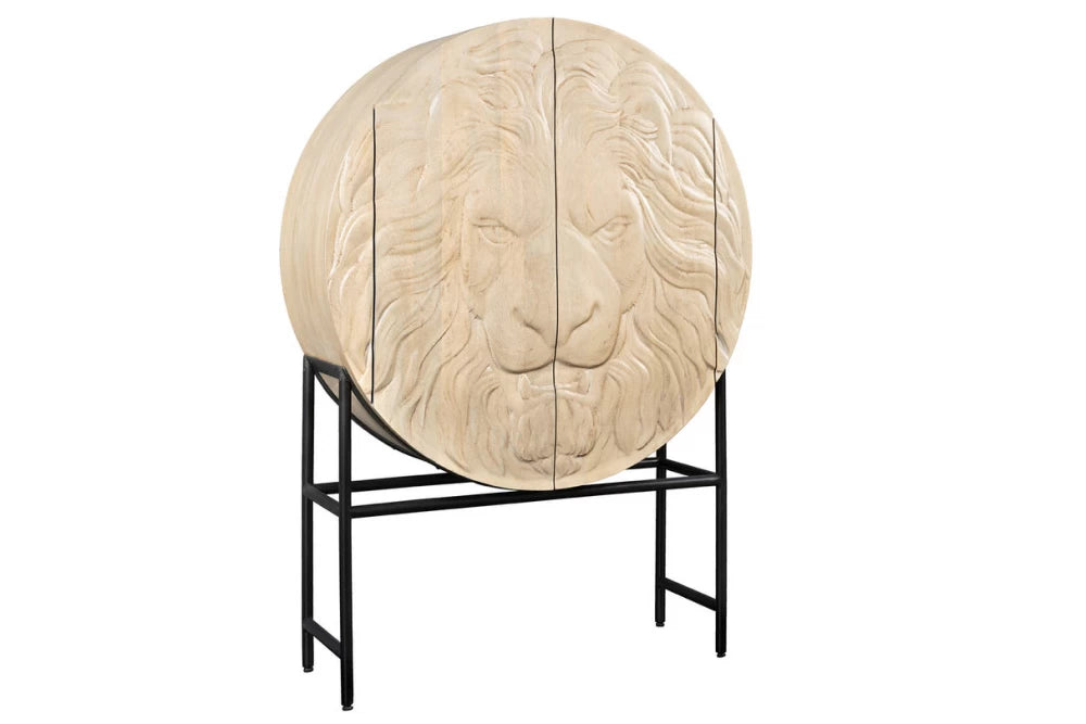 Dulap din Lemn de mango Maro deschis si Metal Negru L100xH140cm LION