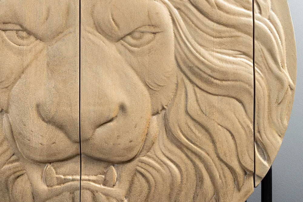 Dulap din Lemn de mango Maro deschis si Metal Negru L100xH140cm LION