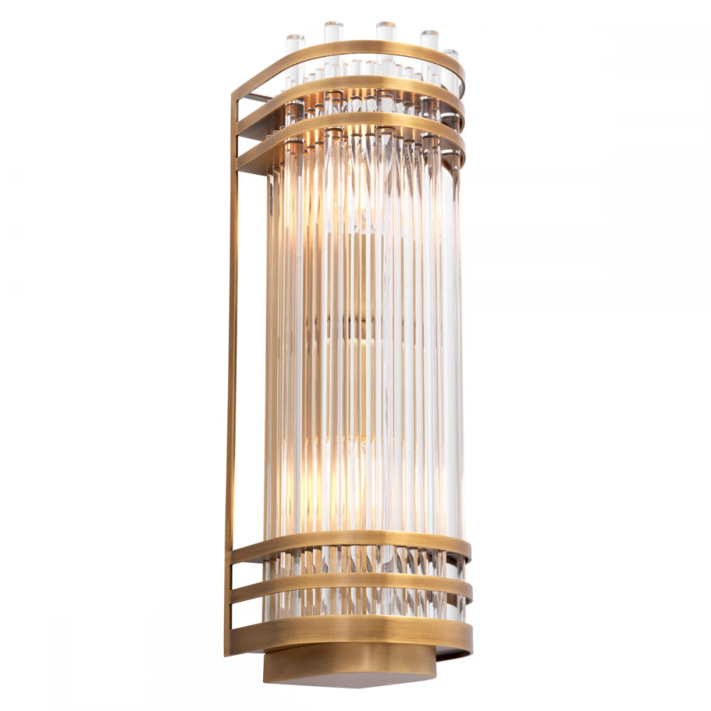 Aplica de perete din Metal Alama si Sticla Transparenta H38xD12.5cm Gulf S Eichholtz