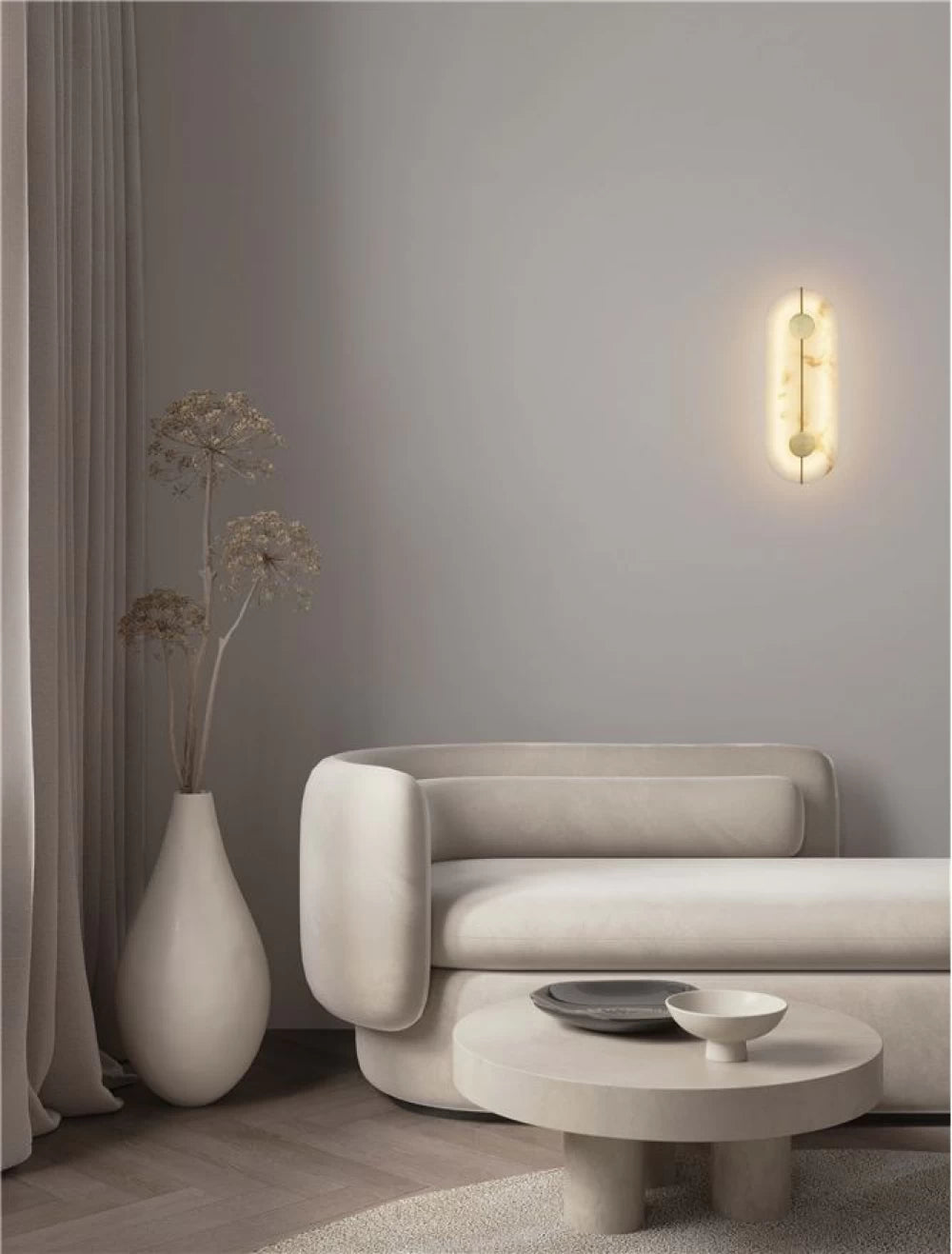 Aplica de perete din Metal Alama si Marmura artificiala Alb H42.5xL16.5cm IP20 19W 866lm 3000k Aider