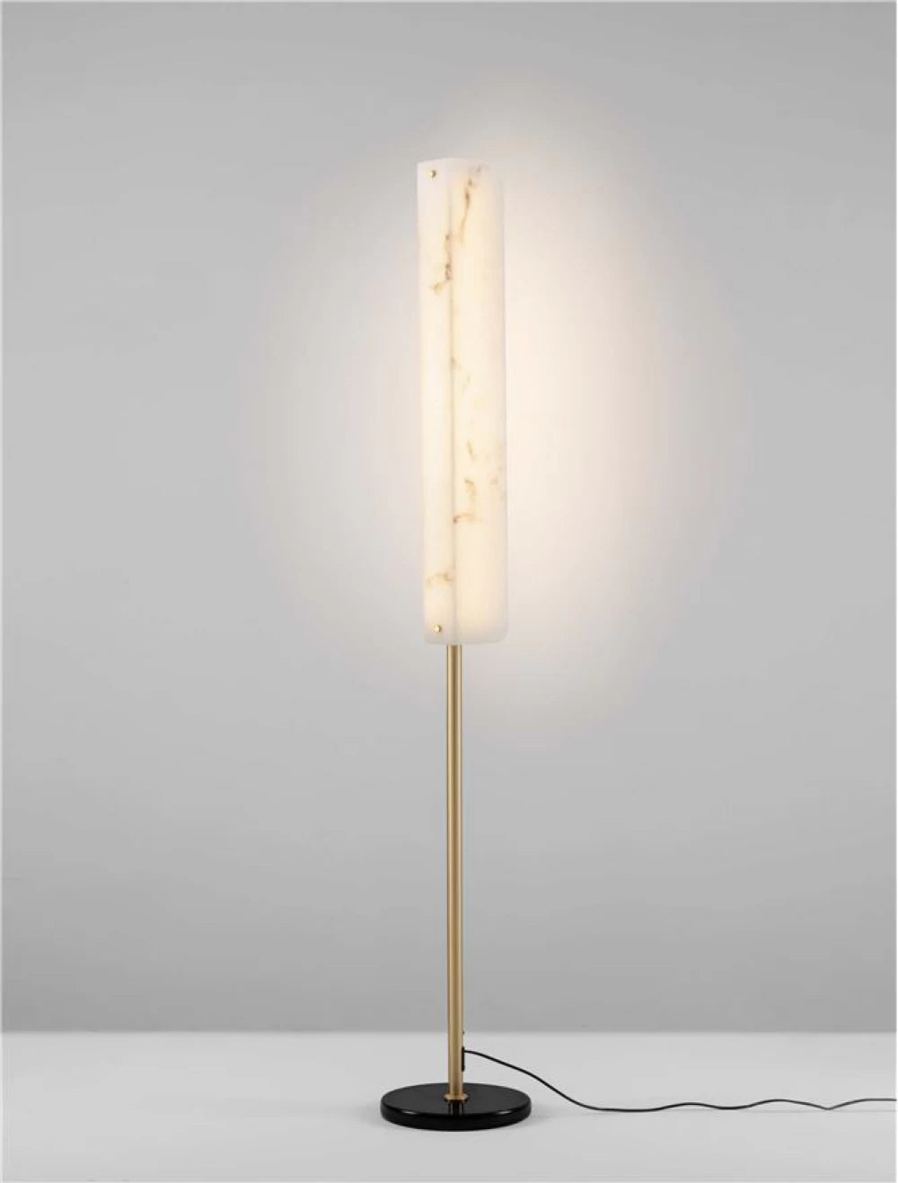 Lampa de podea din Metal Alama si Marmura artificiala Alb H160xD26m IP20 23W 1685lm 3000k Aider