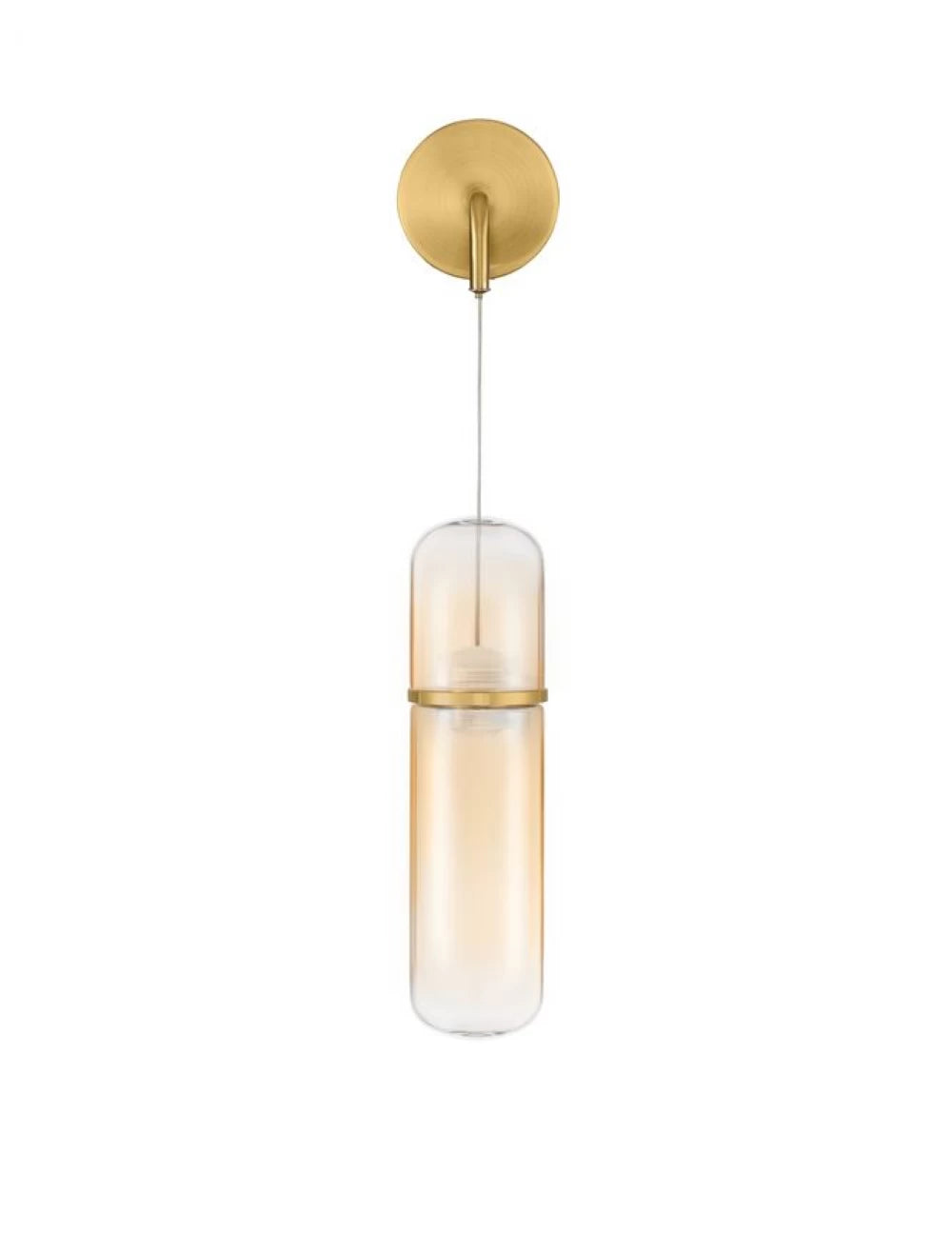 Aplica de perete din Metal Auriu si Sticla Auriu Amber H48xL14cm IP20 7W 490lm 3000k Norma
