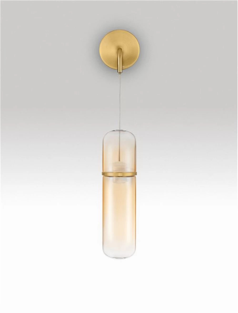 Aplica de perete din Metal Auriu si Sticla Auriu Amber H48xL14cm IP20 7W 490lm 3000k Norma