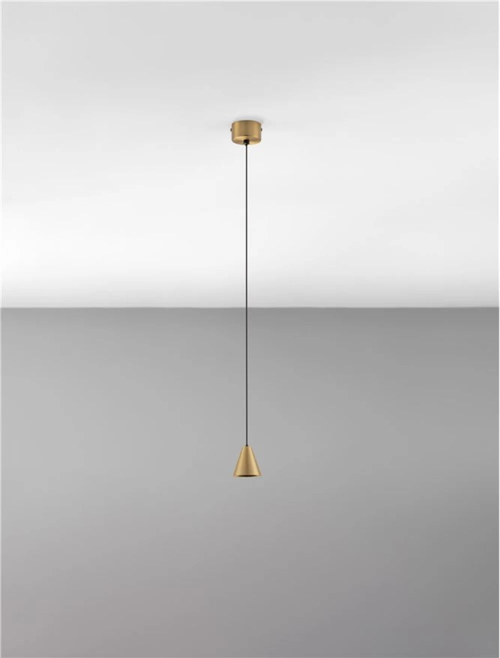 Pendul din Metal Auriu Mat H191xD6.5cm IP20 5W 371lm 3000k Irmos