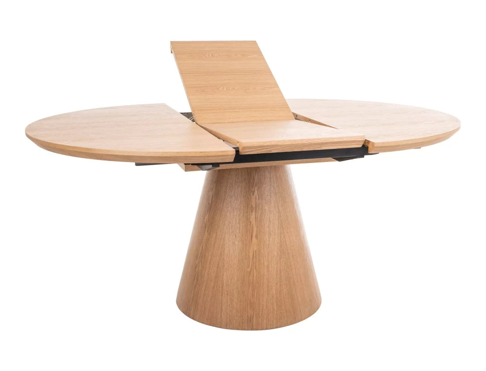 Masa rotunda extensibila din MDF+ Furnir de stejar D120x75cm Angel II