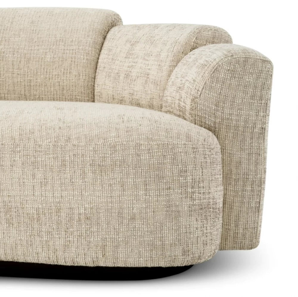 Canapea fixa tapitata cu Stofa Creststone Bej L232cm Marbella Eichholtz