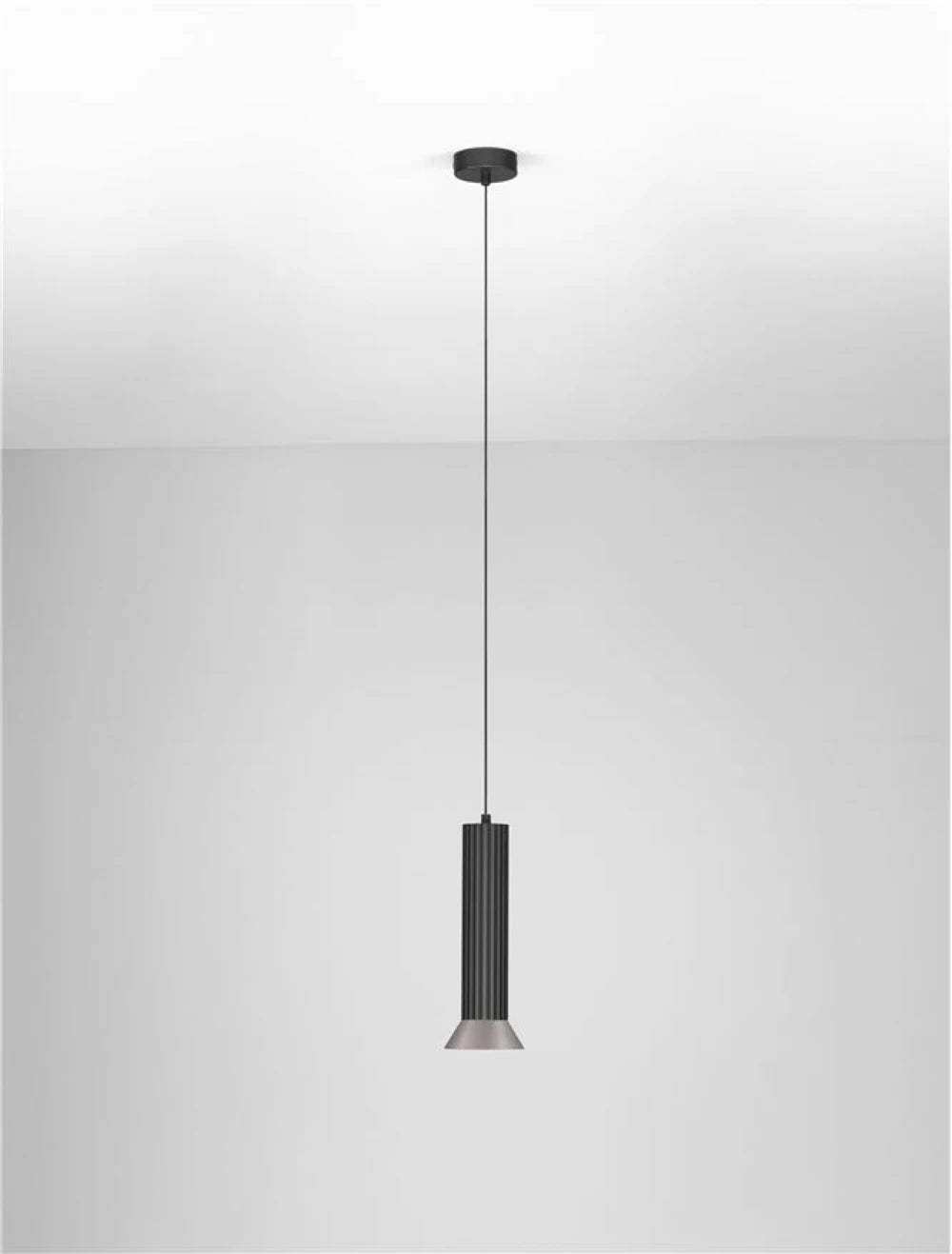 Pendul din Metal Negru H200xD9.8cm MR16/GU10 IP20 10W LUVIA