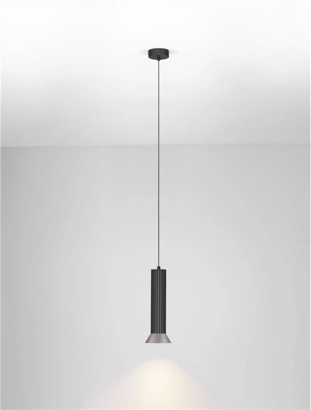 Pendul din Metal Negru H200xD9.8cm MR16/GU10 IP20 10W LUVIA