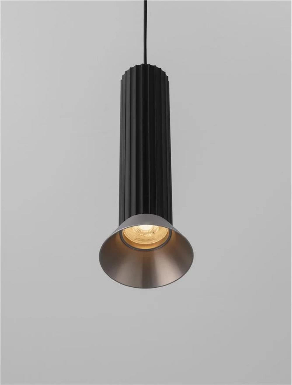 Pendul din Metal Negru H200xD9.8cm MR16/GU10 IP20 10W LUVIA
