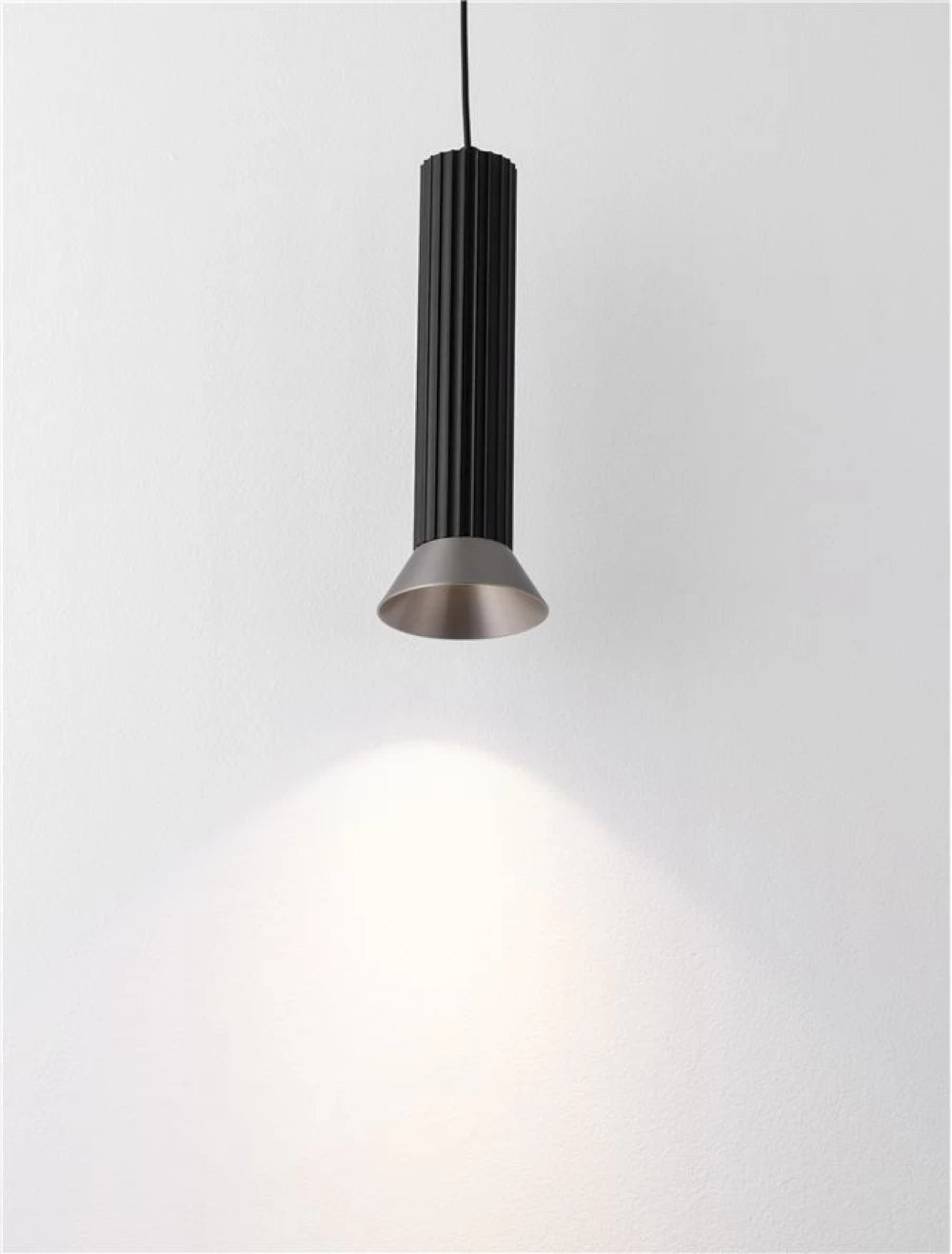 Pendul din Metal Negru H200xD9.8cm MR16/GU10 IP20 10W LUVIA