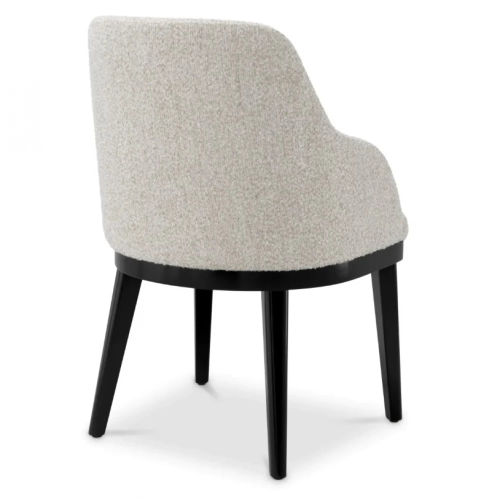 Scaun cu brate tapitat cu Stofa Kempton Bej cu picioare Negre H79xL56xA62cm Costa Eichholtz