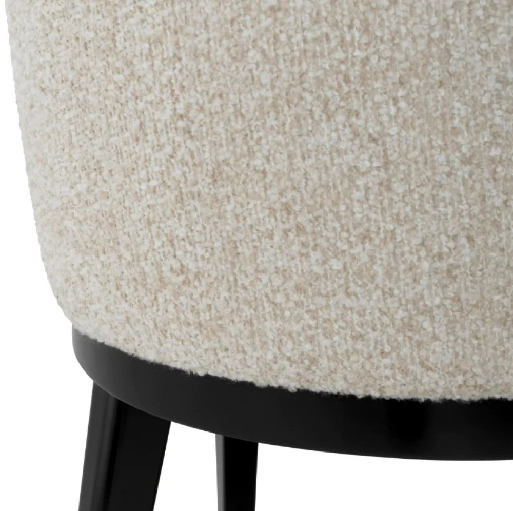 Scaun cu brate tapitat cu Stofa Kempton Bej cu picioare Negre H79xL56xA62cm Costa Eichholtz