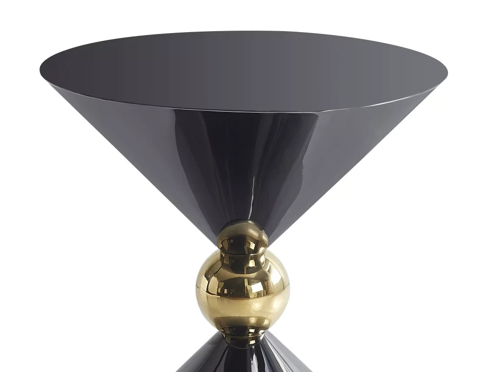 Masuta de cafea Rotunde Otel inoxidabil Negru Lucios D50xH56cm Mira