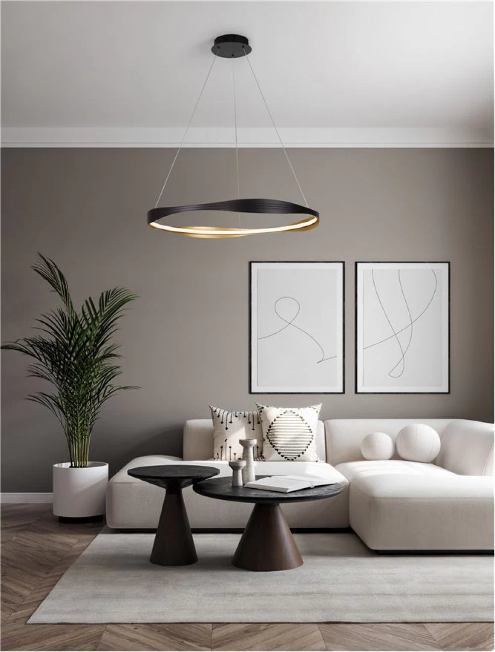 Lustra din Metal Negru/Auriu H120xD80cm 40W 1472lm 2700-5000k IP20 Dobi
