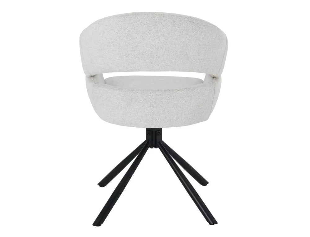 Scaun tapitat cu Stofa Raven Bej cu picioare din Metal Negru H87xL58xA60cm Borgo