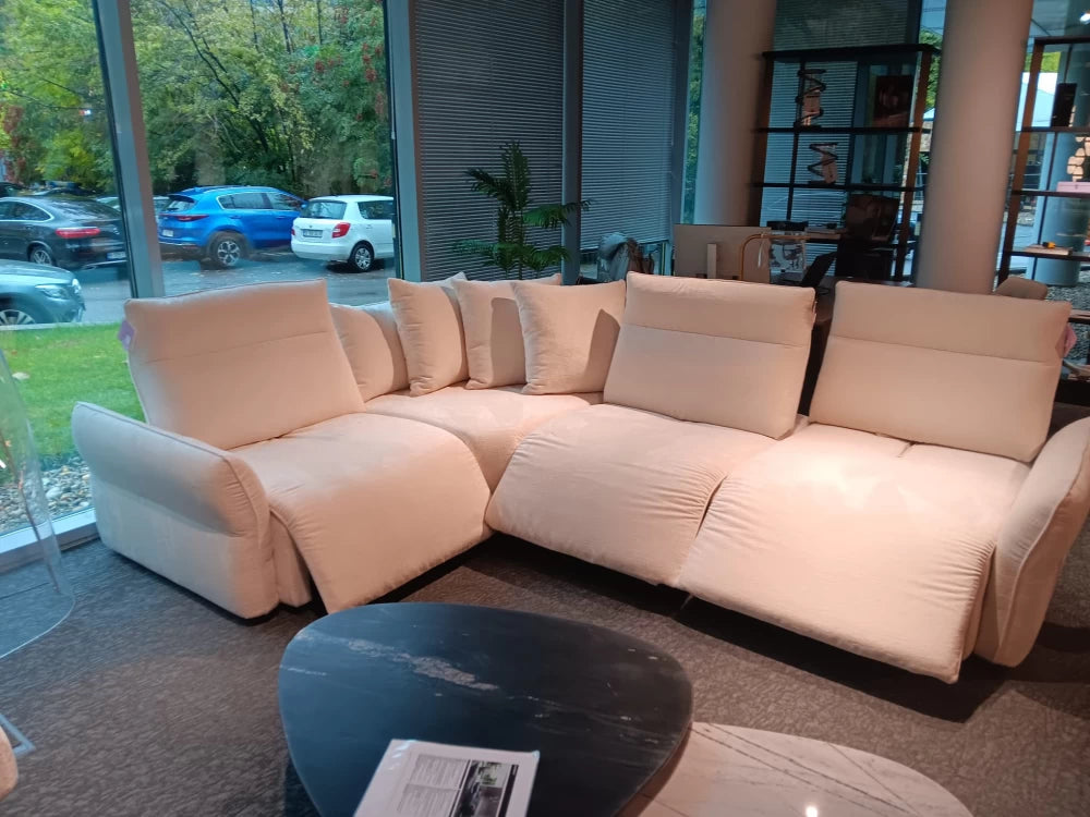 Coltar cu 3 reclinere 317x230cm tapitata cu Stofa Corinne 001 Siro