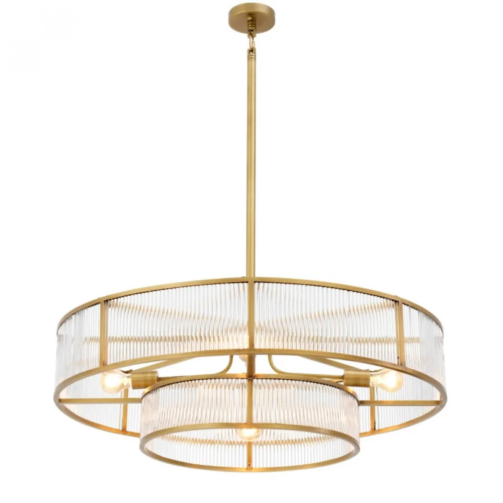 Candelabru din Metal Alama si Sticla Transparenta H27xD90cm Montparnasse Eichholtz