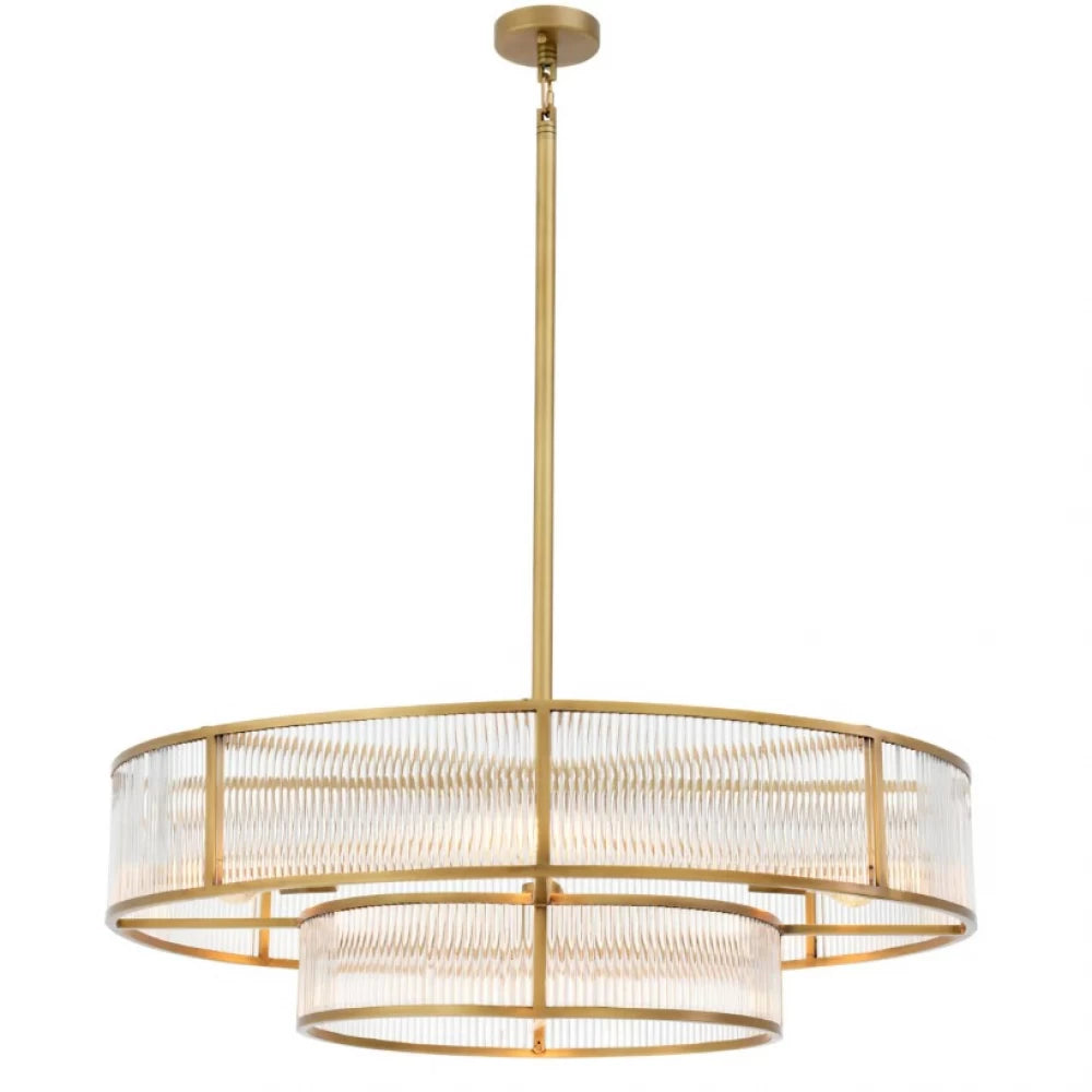 Candelabru din Metal Alama si Sticla Transparenta H27xD90cm Montparnasse Eichholtz