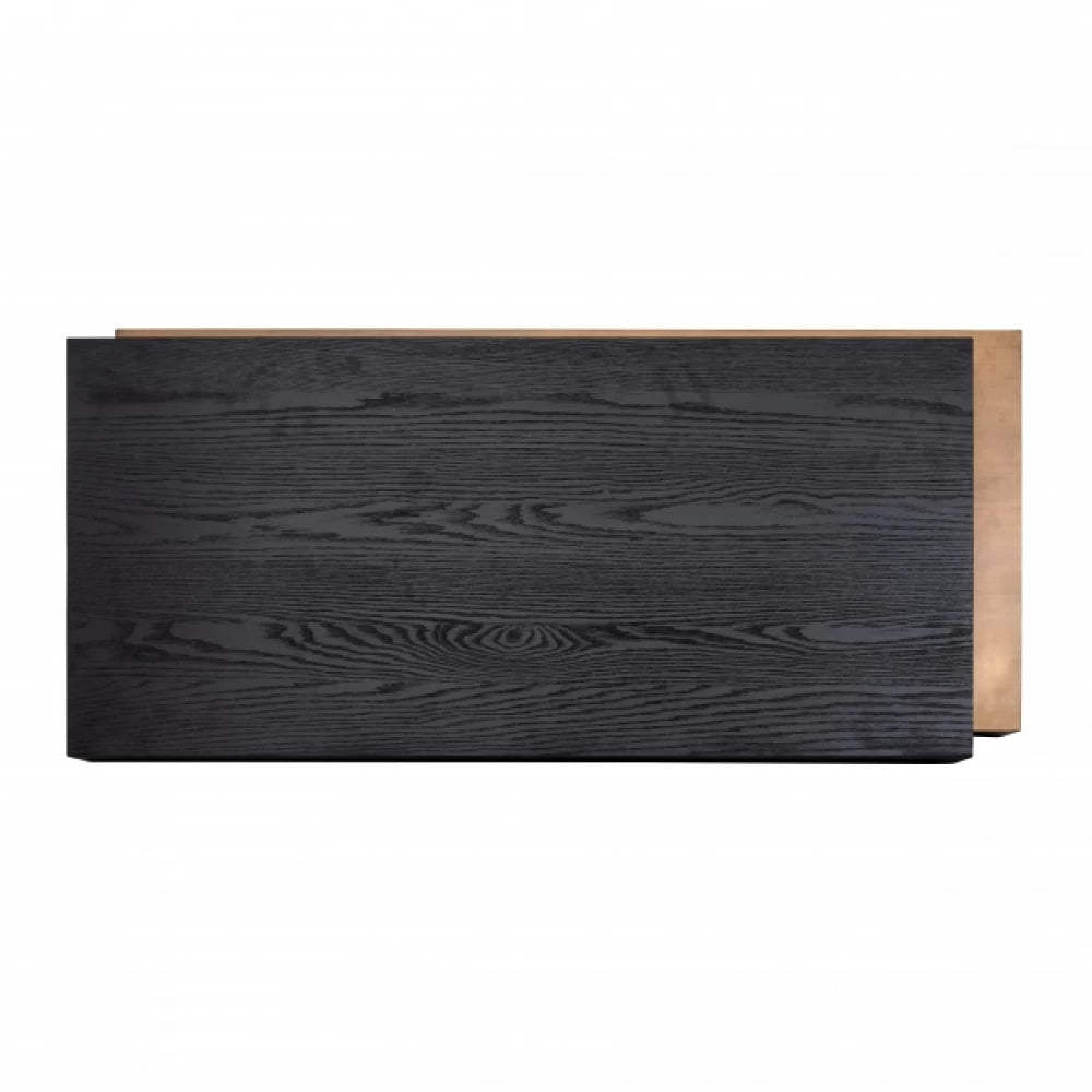 Masuta de cafea Dreptunghiulara din Lemn de stejar Negru/Maro L140xH35cm Cambon Richmond Interiors