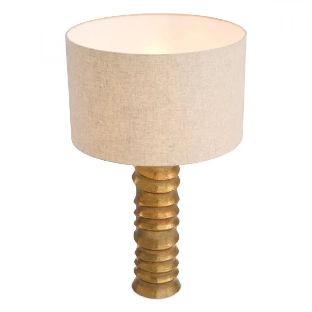 Veioza din Metal Alama si Textil Bej H84xD50cm Gilardon Eichholtz