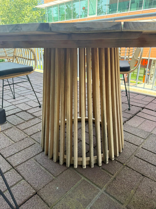 Masa de exterior din Lemn de tec Maro D120xH75cm Lorca