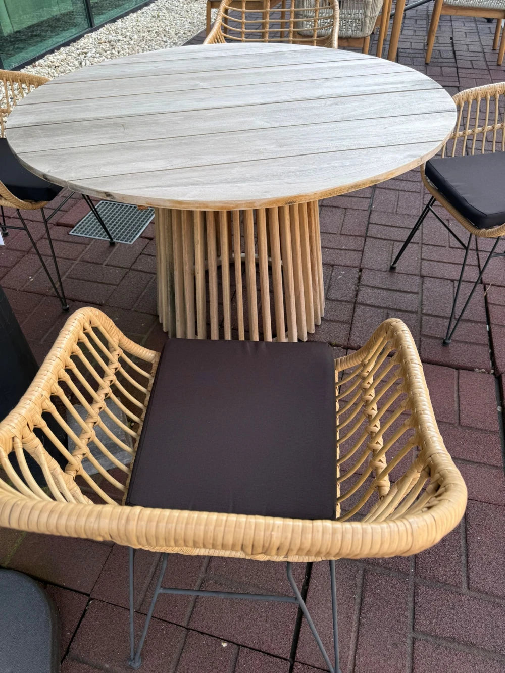 Masa de exterior din Lemn de tec Maro D120xH75cm Lorca