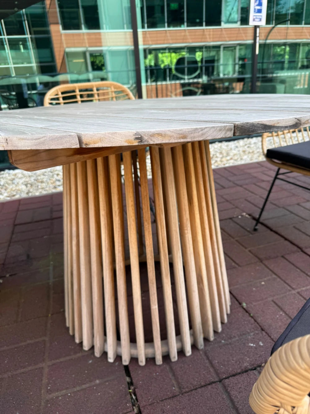 Masa de exterior din Lemn de tec Maro D120xH75cm Lorca