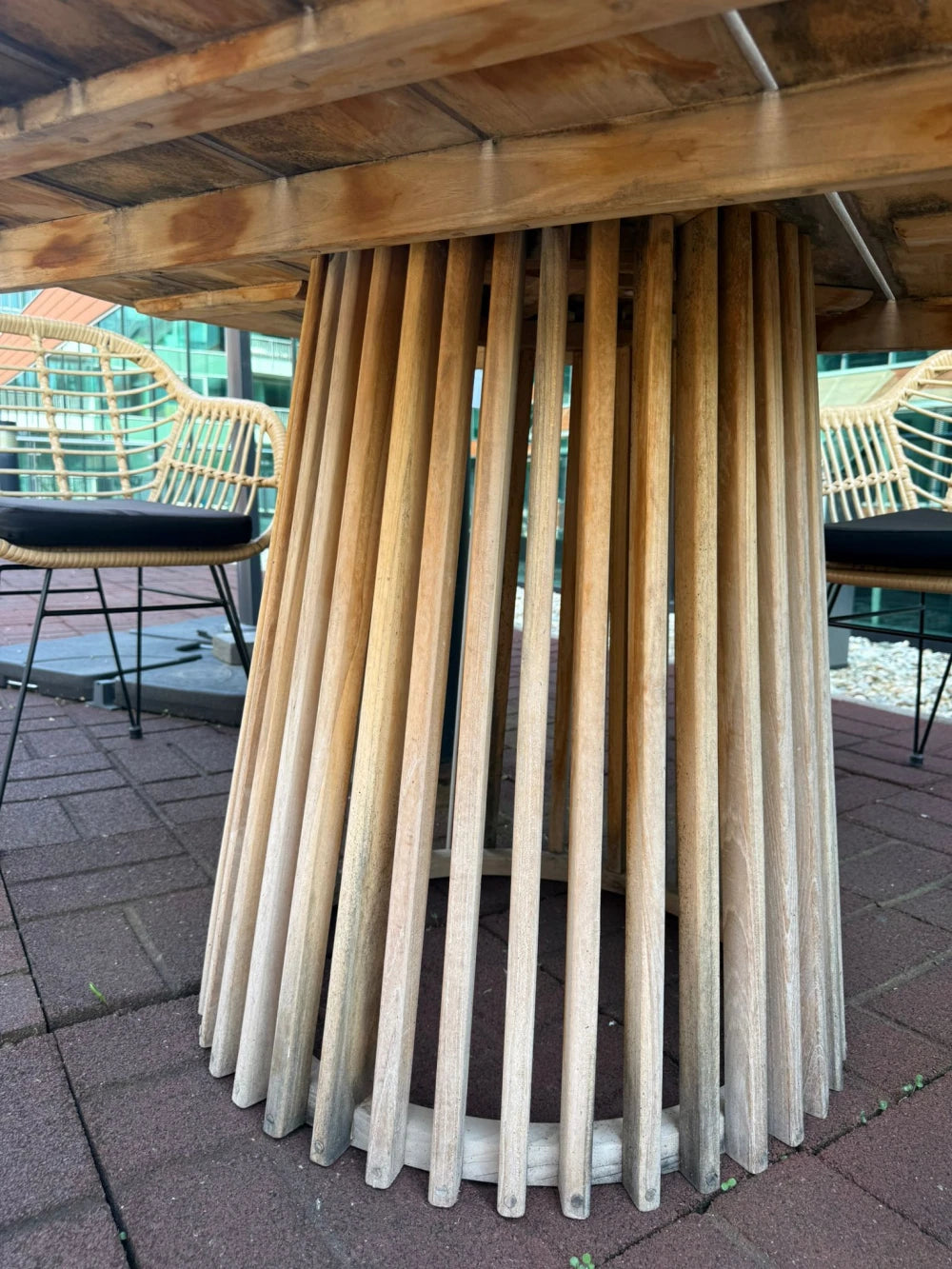 Masa de exterior din Lemn de tec Maro D120xH75cm Lorca