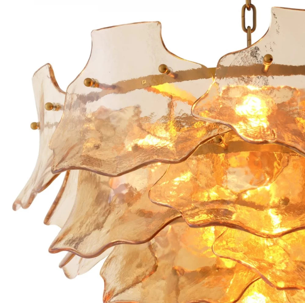 Candelabru din Metal Alama si Sticla Auriu sampanie H44xD75cm Clarendon Eichholtz