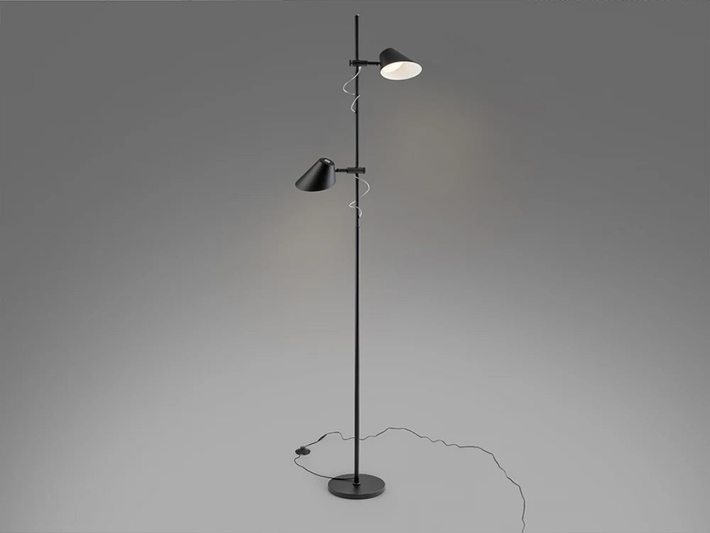 Lampa de podea din Metal Negru mat H184xD48cm Esino