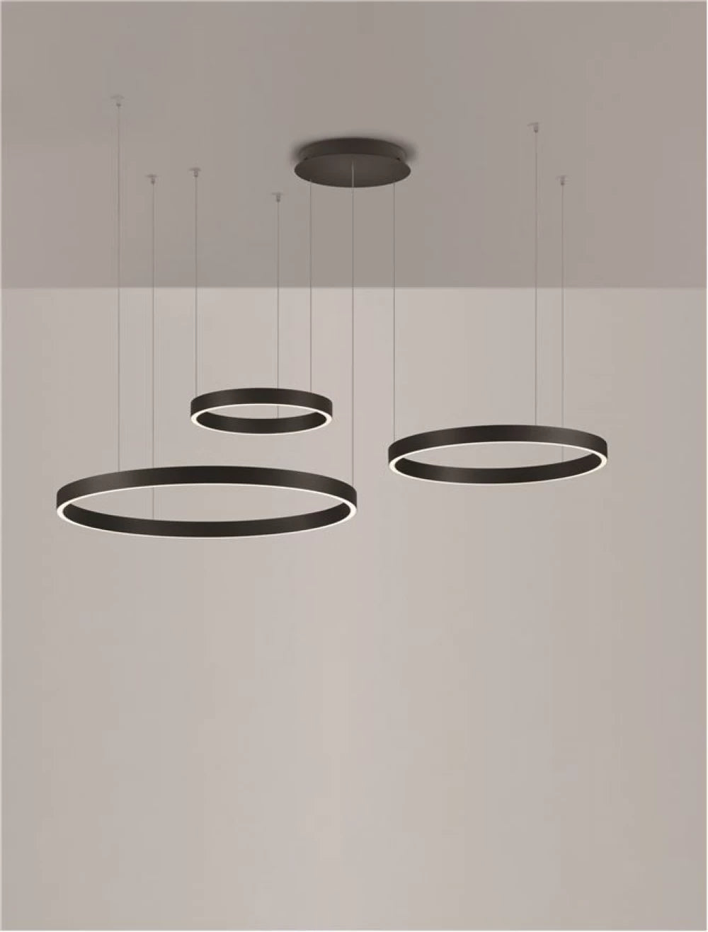 Candelabru din Metal Negru H250xL148cm IP20 181W 8891lm 3000k ELOWEN